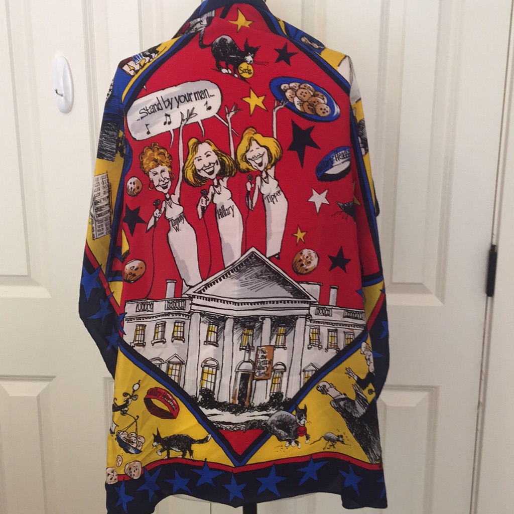 Rare Vintage Newsweek Scarf 100 Silk